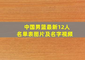 中国男篮最新12人名单表图片及名字视频