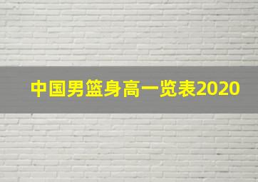 中国男篮身高一览表2020