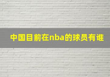 中国目前在nba的球员有谁