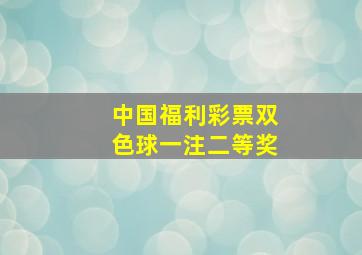 中国福利彩票双色球一注二等奖