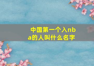 中国第一个入nba的人叫什么名字