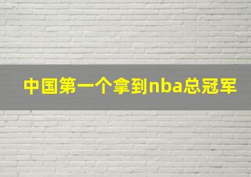 中国第一个拿到nba总冠军