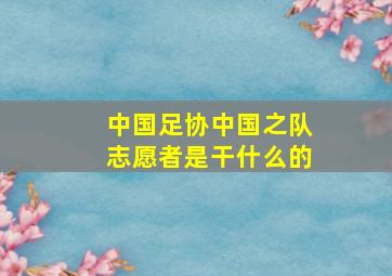 中国足协中国之队志愿者是干什么的