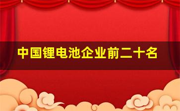 中国锂电池企业前二十名