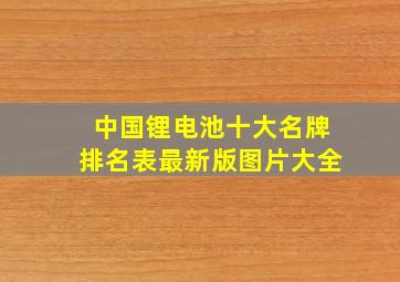 中国锂电池十大名牌排名表最新版图片大全