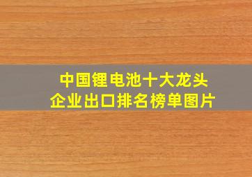 中国锂电池十大龙头企业出口排名榜单图片