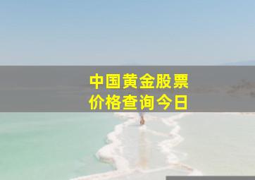 中国黄金股票价格查询今日