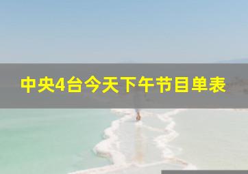 中央4台今天下午节目单表