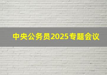 中央公务员2025专题会议