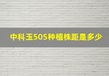 中科玉505种植株距是多少