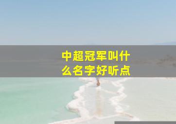 中超冠军叫什么名字好听点