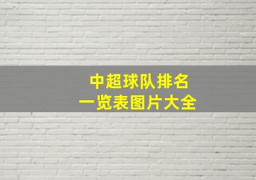 中超球队排名一览表图片大全