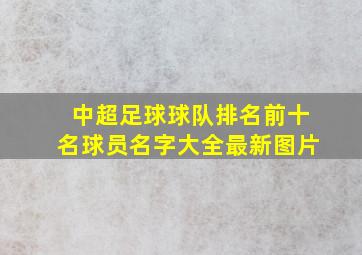 中超足球球队排名前十名球员名字大全最新图片