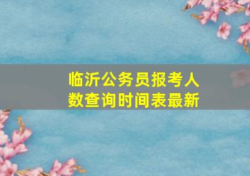 临沂公务员报考人数查询时间表最新