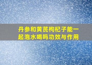 丹参和黄芪枸杞子能一起泡水喝吗功效与作用