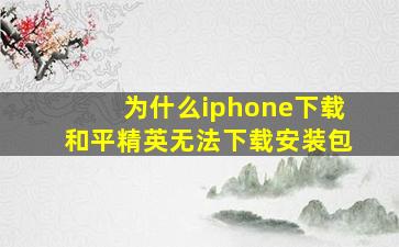 为什么iphone下载和平精英无法下载安装包