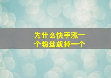 为什么快手涨一个粉丝就掉一个