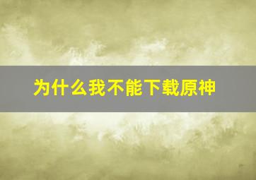 为什么我不能下载原神