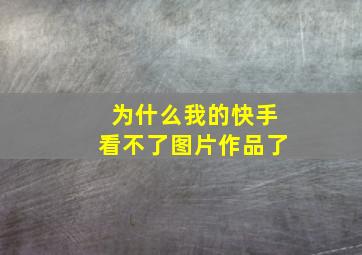 为什么我的快手看不了图片作品了