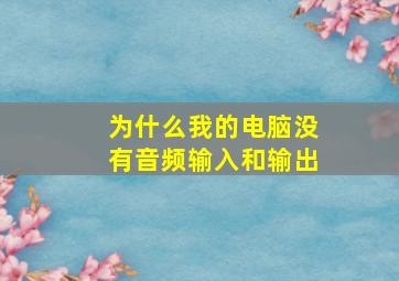 为什么我的电脑没有音频输入和输出