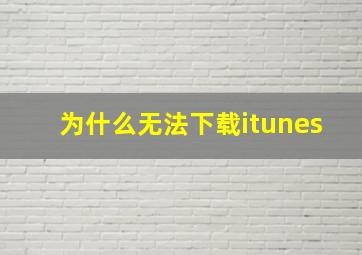 为什么无法下载itunes