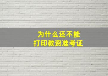 为什么还不能打印教资准考证