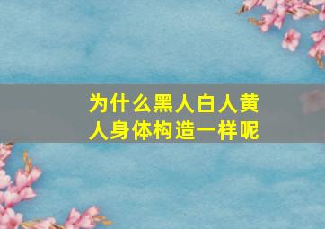 为什么黑人白人黄人身体构造一样呢