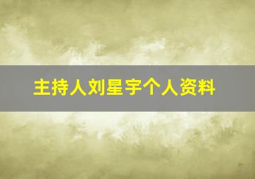 主持人刘星宇个人资料