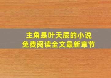 主角是叶天辰的小说免费阅读全文最新章节