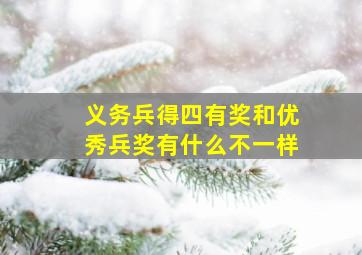 义务兵得四有奖和优秀兵奖有什么不一样