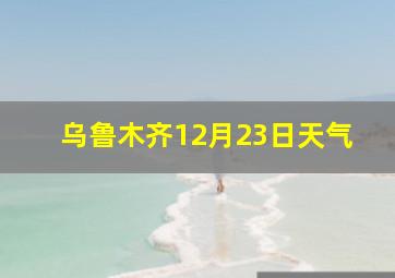 乌鲁木齐12月23日天气