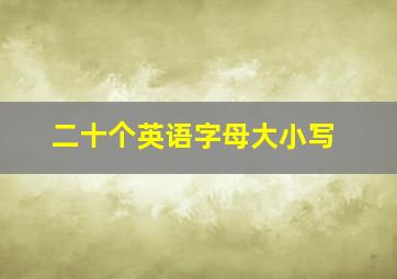 二十个英语字母大小写