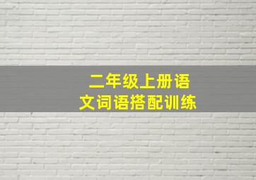 二年级上册语文词语搭配训练