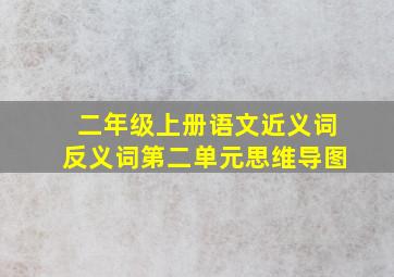 二年级上册语文近义词反义词第二单元思维导图