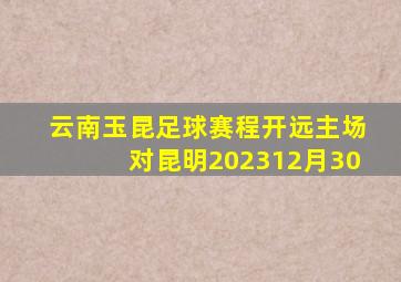 云南玉昆足球赛程开远主场对昆明202312月30