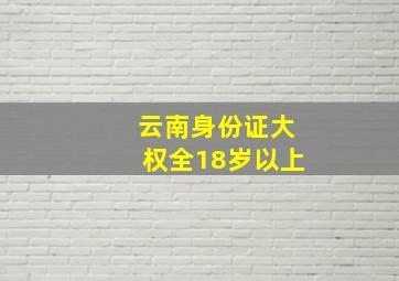 云南身份证大权全18岁以上