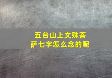 五台山上文殊菩萨七字怎么念的呢