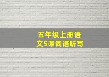 五年级上册语文5课词语听写