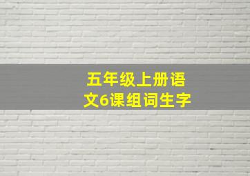 五年级上册语文6课组词生字