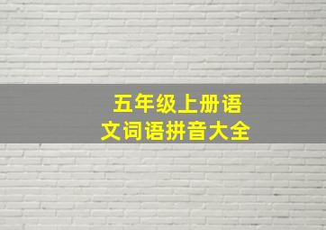 五年级上册语文词语拼音大全