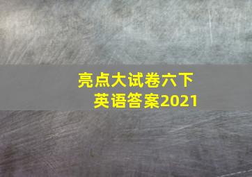 亮点大试卷六下英语答案2021