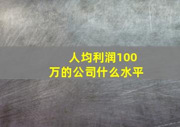 人均利润100万的公司什么水平