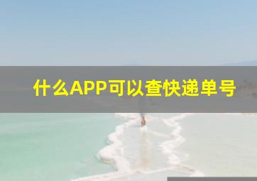 什么APP可以查快递单号