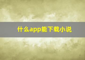 什么app能下载小说