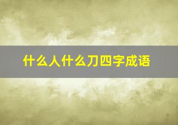 什么人什么刀四字成语