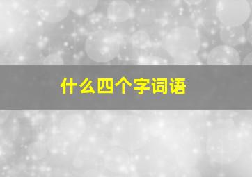 什么四个字词语