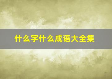 什么字什么成语大全集