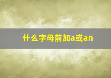 什么字母前加a或an