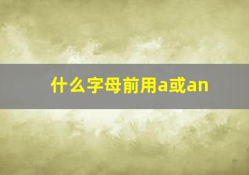 什么字母前用a或an