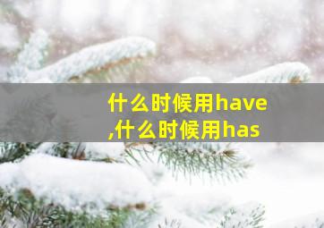 什么时候用have,什么时候用has